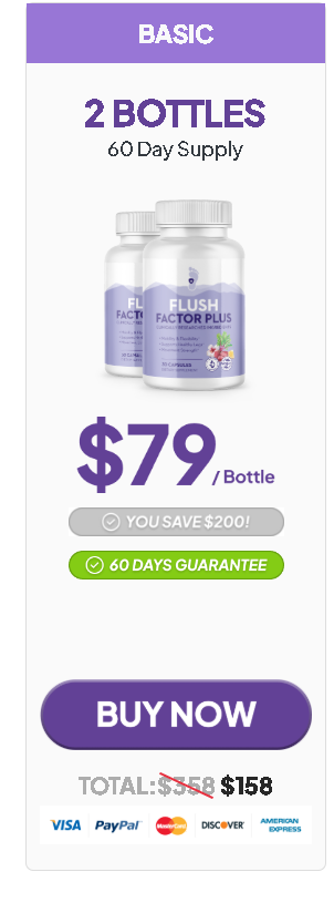 Flush Factor Plus contains unique ingredients designed to support fluid regulation in your legs, ankles, and feet. It helps your body manage the production of AVP, the hormone that controls fluid circulation.