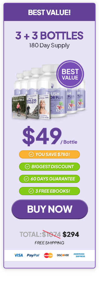 Flush Factor Plus contains unique ingredients designed to support fluid regulation in your legs, ankles, and feet. It helps your body manage the production of AVP, the hormone that controls fluid circulation.