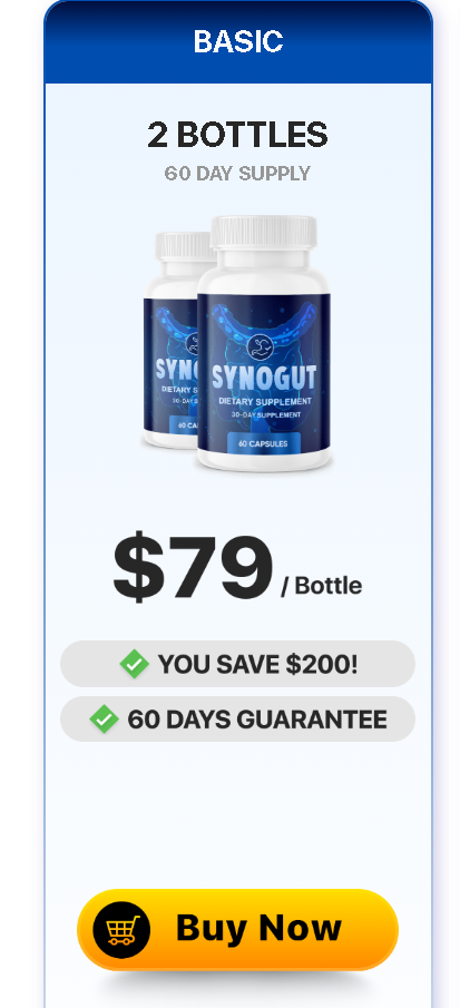No more digestive discomfort – SynoGut supports a clean and regular system!